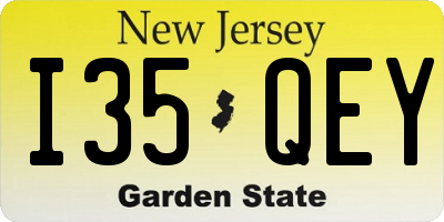 NJ license plate I35QEY