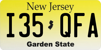 NJ license plate I35QFA
