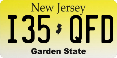 NJ license plate I35QFD