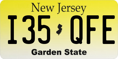 NJ license plate I35QFE