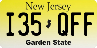 NJ license plate I35QFF