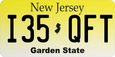 NJ license plate I35QFT