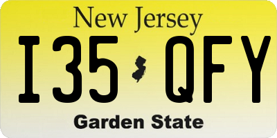NJ license plate I35QFY