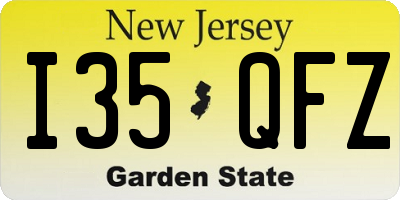 NJ license plate I35QFZ