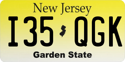 NJ license plate I35QGK