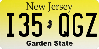 NJ license plate I35QGZ