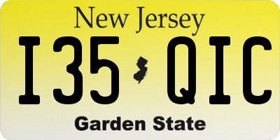 NJ license plate I35QIC