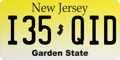 NJ license plate I35QID