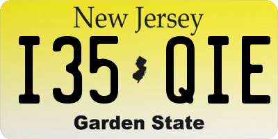 NJ license plate I35QIE