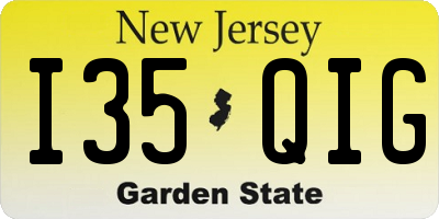 NJ license plate I35QIG