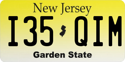 NJ license plate I35QIM