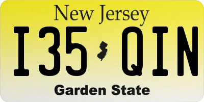 NJ license plate I35QIN