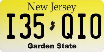 NJ license plate I35QIO