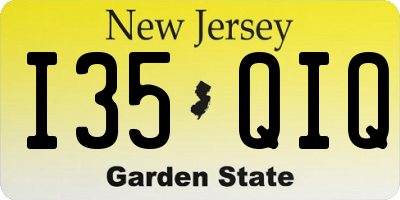 NJ license plate I35QIQ