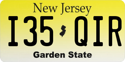NJ license plate I35QIR