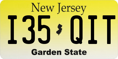 NJ license plate I35QIT