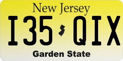 NJ license plate I35QIX