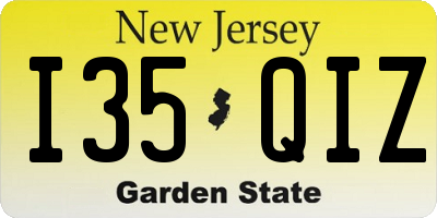 NJ license plate I35QIZ