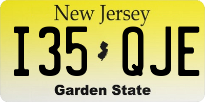 NJ license plate I35QJE