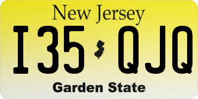 NJ license plate I35QJQ