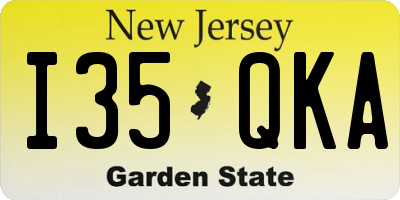 NJ license plate I35QKA