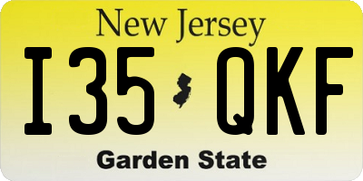 NJ license plate I35QKF