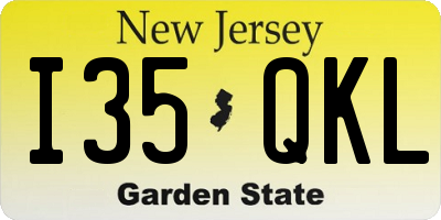 NJ license plate I35QKL