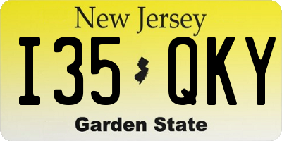 NJ license plate I35QKY