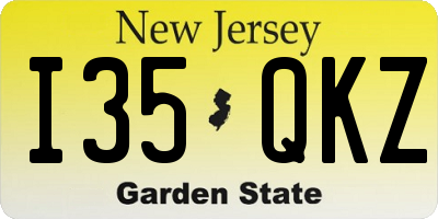 NJ license plate I35QKZ