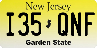 NJ license plate I35QNF
