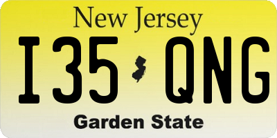 NJ license plate I35QNG