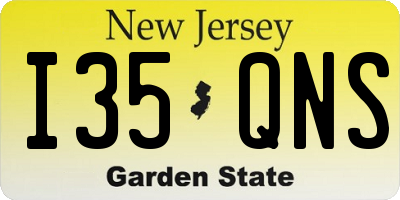 NJ license plate I35QNS