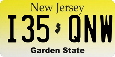 NJ license plate I35QNW