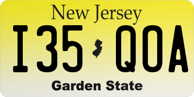NJ license plate I35QOA