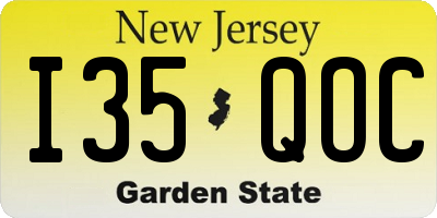 NJ license plate I35QOC