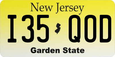 NJ license plate I35QOD