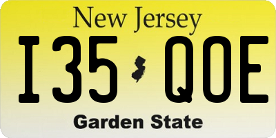 NJ license plate I35QOE