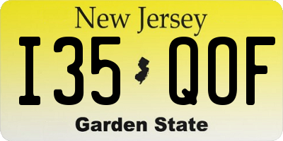 NJ license plate I35QOF
