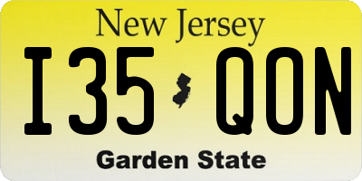 NJ license plate I35QON