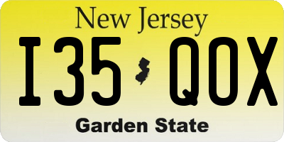 NJ license plate I35QOX
