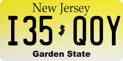 NJ license plate I35QOY
