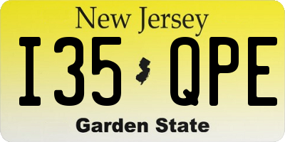 NJ license plate I35QPE