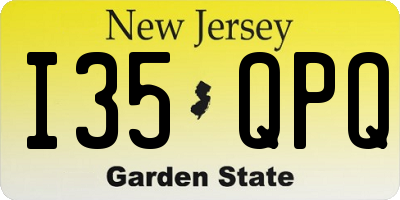 NJ license plate I35QPQ