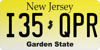 NJ license plate I35QPR
