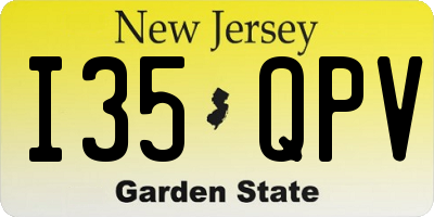 NJ license plate I35QPV