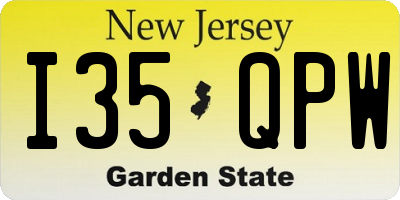 NJ license plate I35QPW
