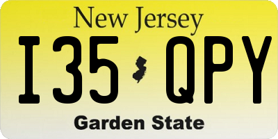 NJ license plate I35QPY