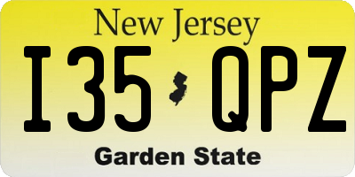 NJ license plate I35QPZ