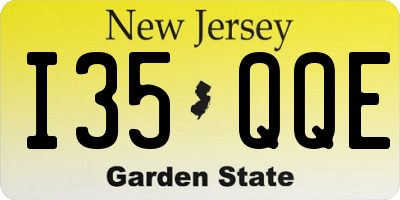 NJ license plate I35QQE