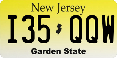 NJ license plate I35QQW